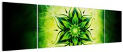 Obraz - Kwiatowa mandala na zielonym tle (170x50 cm)