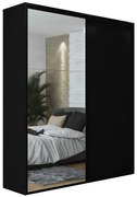Czarna szafa przesuwna z lustrem H5-W18