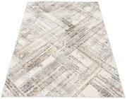 Szaro-beżowy dywan z przecieraną kratką Z3-M89
