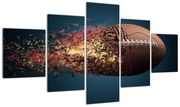 Obraz - Piłka do rugby w akcji (125x70 cm)