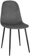 Komplet ciemnoszarych pluszowych krzeseł 4 szt. P7-B46