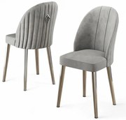 Zestaw krzeseł do jadalni Mara Grey and Chrome, 2 szt.