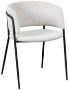 Krzesło Do Jadalni Tapicerowane Nalon Czarny & Sztruksu Kremowa & Pana - Sklum