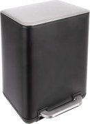 Czarny kosz na śmieci z pedałem ze stali nierdzewnej 20 l Black – Orion