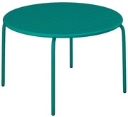 Stół ogrodowy okrągły śr. 110 cm z metalu - Błękit morski - MIRMANDE marki MYLIA