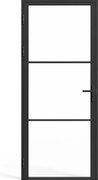 Drzwi kompletne dwustronne z aluminium i szkła hartowanego - wys. 204 x szer. 83 cm - MASERU