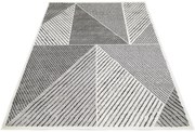 Ciemnoszary prostokątny dywan w geometryczny wzór N7-M78