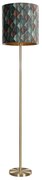 Lampa podłogowa mosiężna z aksamitnym abażurem w kształcie liści, złote wnętrze - Simplo klasyczny/Antyczny Oswietlenie wewnetrzne