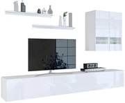 Minimalistyczna meblościanka biały połysk N8-D36