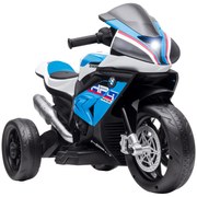 HOMCOM Motocykl Elektryczny dla Dzieci, z Reflektorami i 3 Trybami Muzyki, Dla Dzieci 1,5-5 Lat, Niebieski, 82,5 x 42 x 54 cm