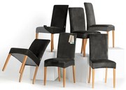 Restilo Pokrowiec na krzesło Sento ciemnoszary, 48 x 48 x 58 + 10 cm, zestaw 6 szt.