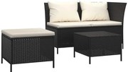 Komplet mebli ogrodowych z czarnego technorattanu D0-P01
