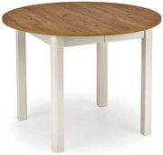 Okrągły rozkładany stół dąb craft + biały A5-B70