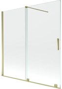 Mexen Velar parawan nawannowy 2-skrzydłowy rozsuwany 160 x 150 cm, transparent, złoty - 896-160-000-01-50
