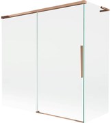 Mexen Rox L parawan nawannowy 2-skrzydłowy rozsuwany 160 + 70 x 150 cm, transparent, różowe złoto - 8C9L-160-070-60-00