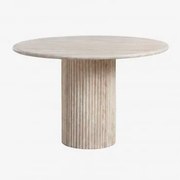 Okrągły Stół Jadalniany Ø120 Cm Z Naturalnego Kamienia Grosseto Travertine - Sklum