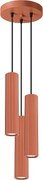 Lampa Wisząca Minimalistyczny Karbon, Aluminium - 3 Źródło - L.19.5 X H.108 Cm - Ochra Czerwona