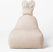 Sztruksowa pufa z uszami w kolorze beżu FUNNY BUNNY