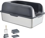 Kuweta dla Kota, SucceBuy 15,24 cm Głęboka Kuweta ze Stali Nierdzewnej ze Stopniem Filtrującym