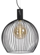 Designerska okrągła lampa wisząca czarna 50 cm - Dos Nowoczesny Oswietlenie wewnetrzne