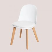 Krzesło Do Jadalni Z Polipropylenu I Drewna Bukowego Belyna Biała - Sklum