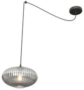 Nowoczesna lampa pająk z grafitowym kloszem - D169 C8-S67