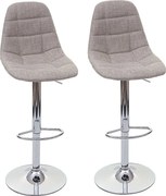 Stołek barowy MCW-A67 (zestaw 2 szt.),  kremowo-szary, tekstylny