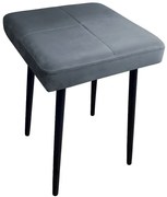Taboret SQUARE BL VELVET ciemno szary ATOS