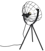 Industrialna lampa stołowa na trójnogu czarna regulowana - Hanze