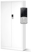 Biurowa szafa metalowa na akta DANIEL, 900 x 1850 x 400 mm, biała