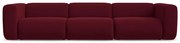 Bordowa aksamitna sofa 319 cm Ekahi – Makamii