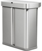 Simplehuman Bezdotykowy kosz z obsługą głosową do segregacji odpadów 58 l, stal nierdzewna