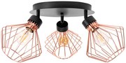 Lampa potrójna metalowa loft plafon  APP536-3C Różowe Złoto