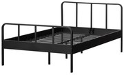 Czarne metalowe łóżko ze stelażem 120x200 cm Mees – WOOOD
