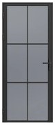 Drzwi kompletne dwustronne z aluminium i dymionego szkła hartowanego - wys. 204 x szer. 83 cm - Czarny - SEROTO