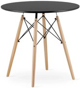 Czarny okrągły skandynawski stół kuchenny T6-A66