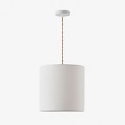 Lampa Sufitowa Wisząca Z Tkaniny Arlina Naturalny - Biała & Arlina Biała Ø30 Cm - ↑30 Cm - Sklum