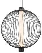 Lampa wisząca KYOTO 39W LED śr. 54cm pleciona, kula, czarna