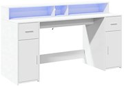 Białe biurko podświetlane 160 cm N1-C06
