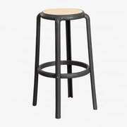 Zestaw 4 Wysokich Stołków Ogrodowych Omara Grafitowa Szarość & ↑75 Cm - Sklum