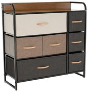 Komoda z szufladami z tkaniny HAZEL TYP 3, brązowy, XL