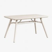 Prostokątny Stół Ogrodowy 135x80 Cm Z Polipropylenu Scand Kremowa Tapioca - Sklum