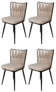 Zestaw krzeseł do jadalni Kusakli Cream and Black, 4 szt., 4 szt.