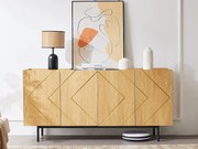 Bufet - 4 drzwi z regulowanymi półkami - Naturalny