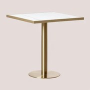 Kwadratowy Stolik Barowy 70x70 Cm Z Gresu Manhattan Biała - Sklum