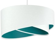 Biało-turkusowa lampa wisząca welurowa G7-Z25