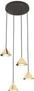 Czarno-złota nowoczesna lampa wisząca - 3X D130 K2-W31