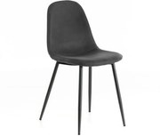 Zestaw 4 nowoczesnych krzeseł "Ginestra" w kolorze szarym, tapicerowanych skórą ekologiczną, 50x44 cm, 84 wys.