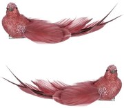 Ptaszek na klipsie, winny, 18 x 6 x 5 cm, komplet 4 szt.