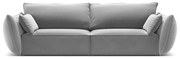 Jasnoszara aksamitna sofa 208 cm Vanda – Mazzini Sofas
